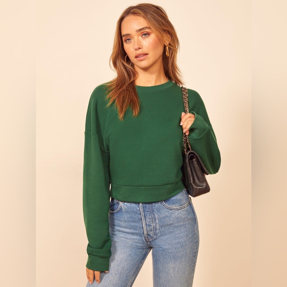 Reformation Hunter Sweatshirt (Pine Green) XS